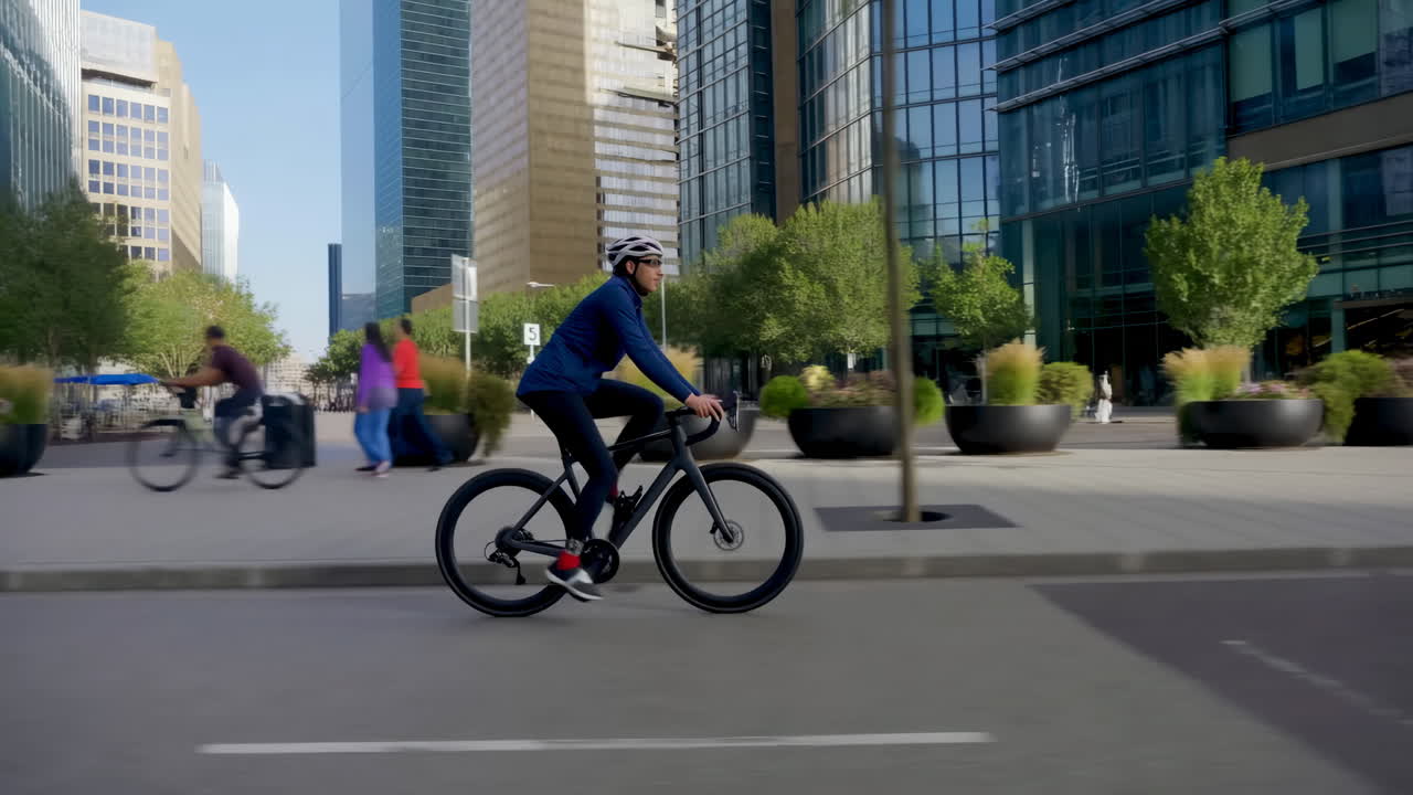 Ciclista en un entorno urbano