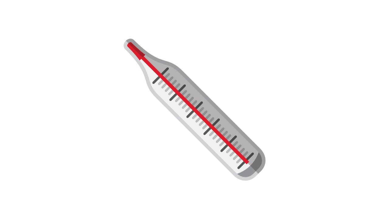 Mercury Thermometer Animation Showing Increasing Temperature
