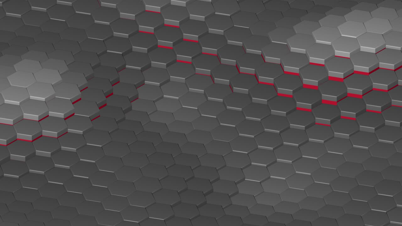 Abstract 3D background with hexagon, seamless looping