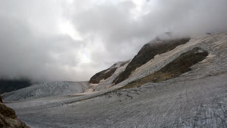 a time-lapse video of the changing weather over the steingletscher glacier in the sustenpass region of the swiss alps at 2,800m