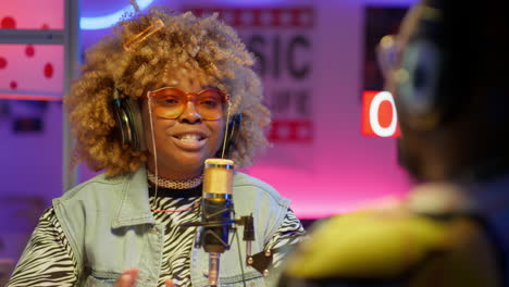 radio show interview in studio