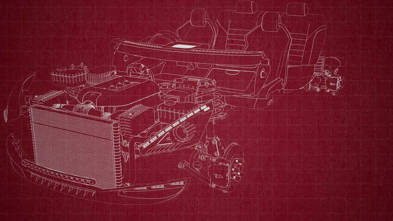 motor y otras partes visibles en el coche