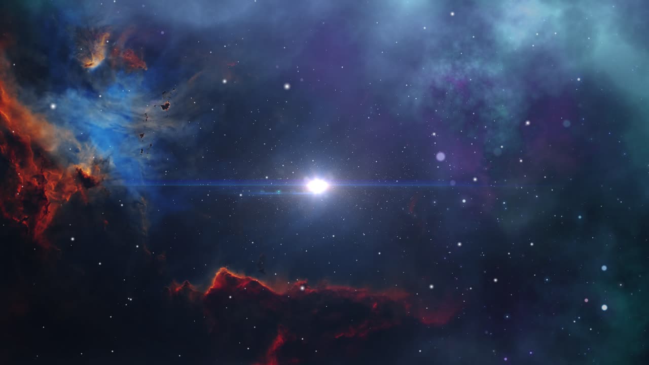 4K dark universe filled with stars, nebula and galaxy