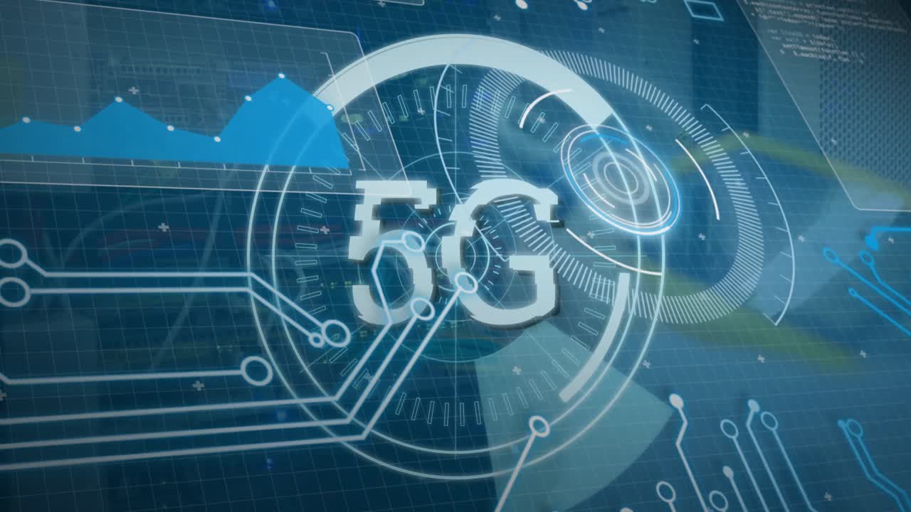 animación de la interfaz digital sobre un fondo oscuro