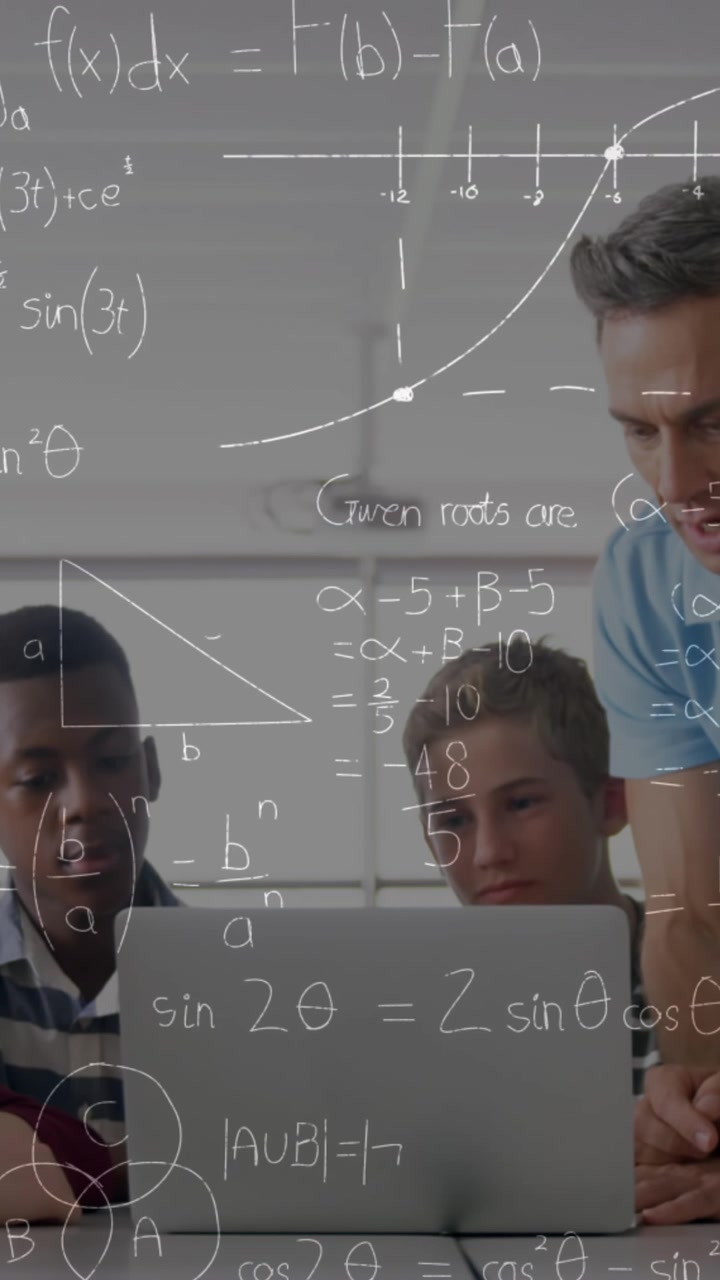 Animation of mathematical equations over schoolchildren using laptop