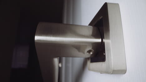 Turning-of-metal-handle-trying-to-open-door-from-inside