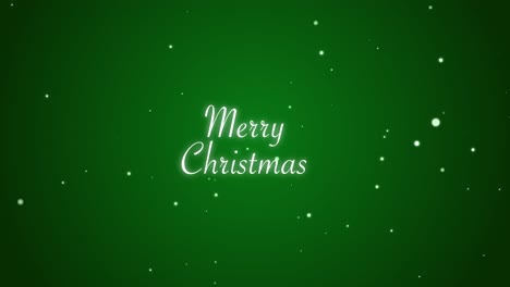 3D-animation-motion-graphic-Merry-Christmas-holiday-season-text-title-on-abstract-particle-glitter-background-with-snowing-snowflakes-visual-effect-4K-green