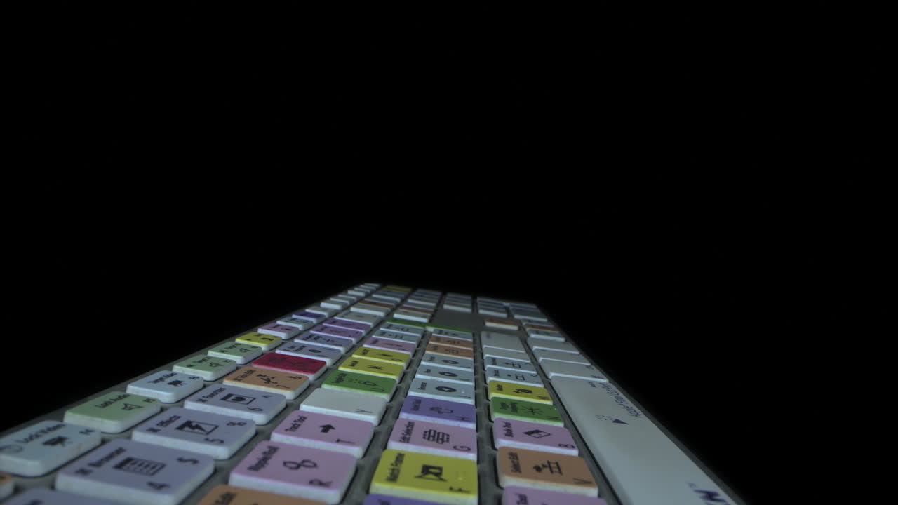 edición del teclado deslizándose de derecha a izquierda en una toma macro deslizante