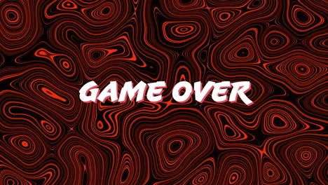 animation of game over text over red liquid background