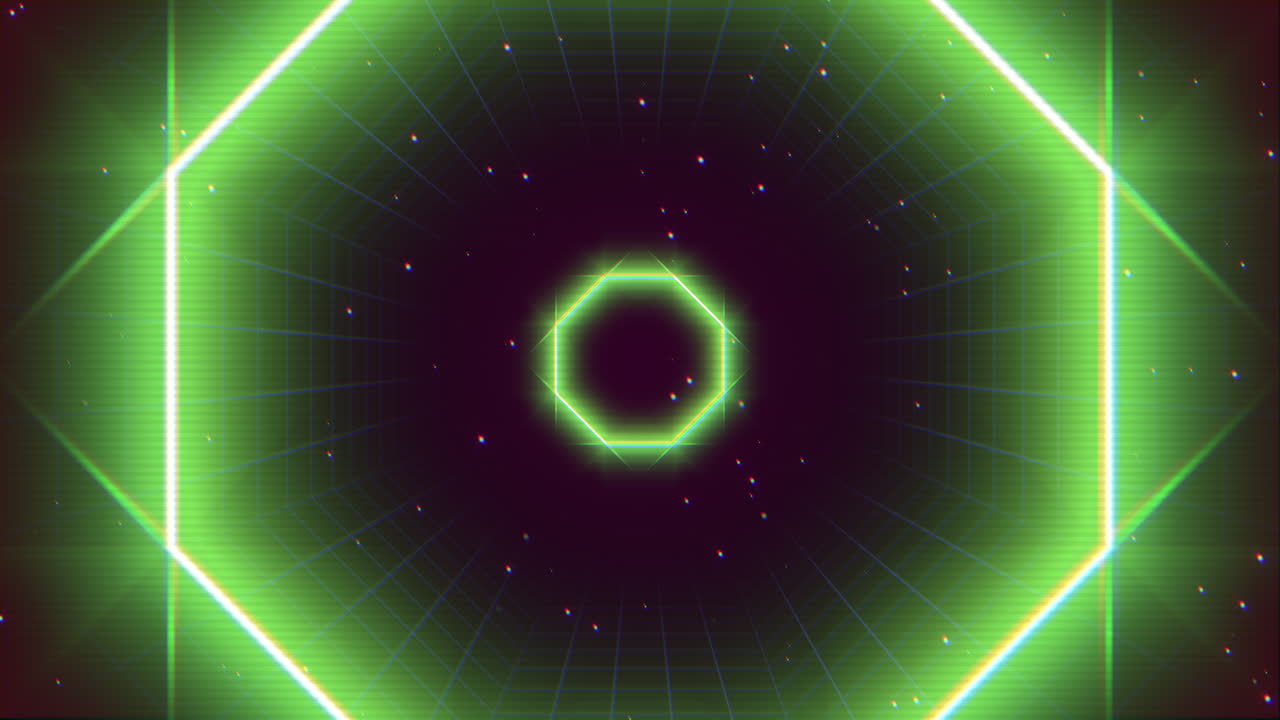 esagoni al neon retrò nella galassia oscura