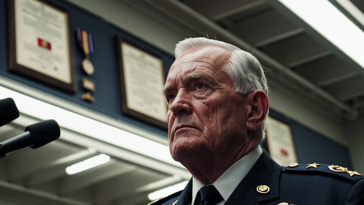 Military Officer in a Meeting