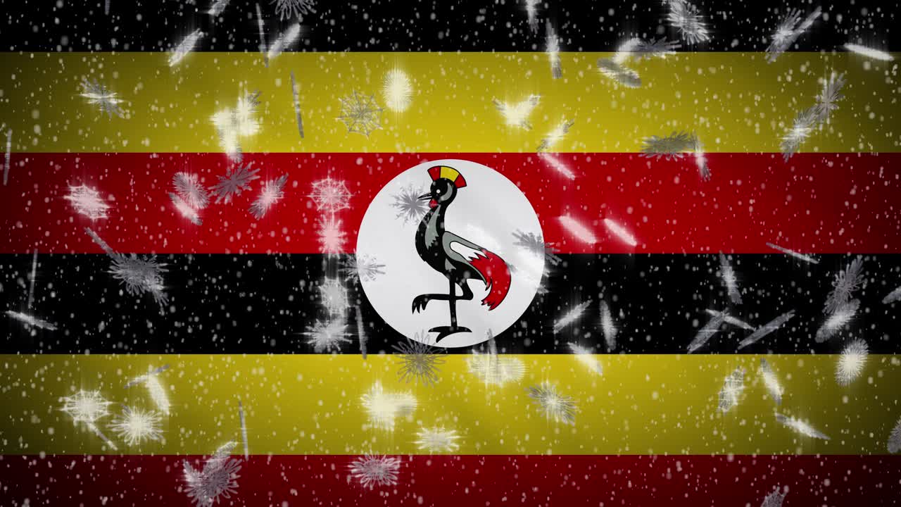 우간다의 발이 눈을 고 새해와 크리스마스 배경으로 루프가 될 수 있습니다.