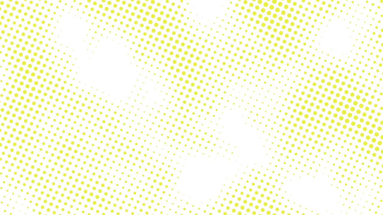 색 배경에 노란색 점이 있는 추상적인 패턴, 트렌디한 컬러 패 모션 그래픽