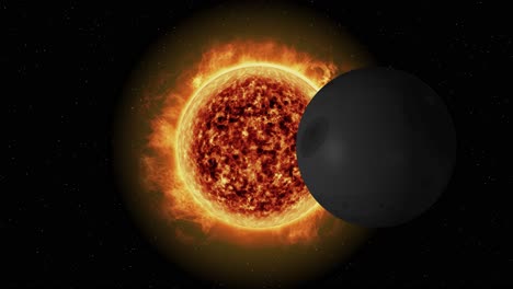 sequential phases of a solar eclipse.