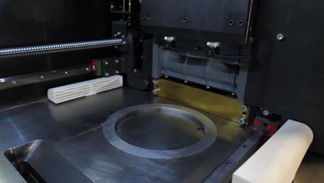 close-up of industrial cutting machine