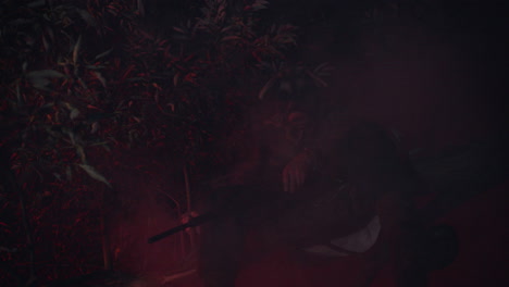 soldier in the night forest