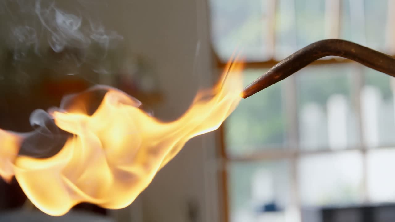 Flaming wielding torch 4k