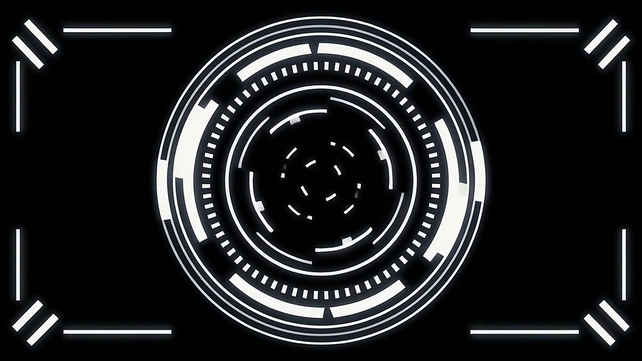 Futuristic HUD Interface with Scanning and Rotating Elements