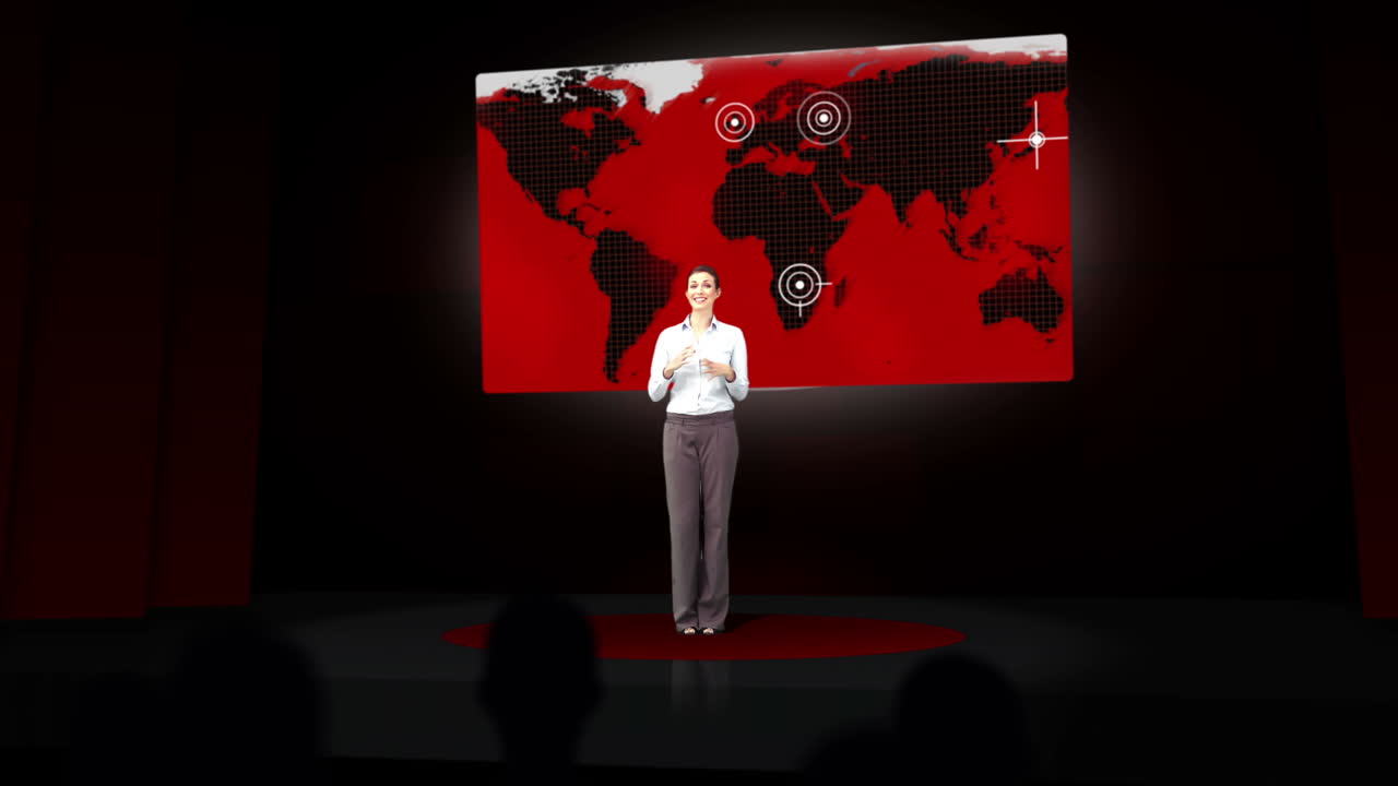 mujer givig presentación sobre la vida empresarial