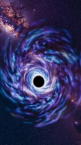 A mesmerizing cosmic video concept of a swirling black hole, captured from a top-down angle
