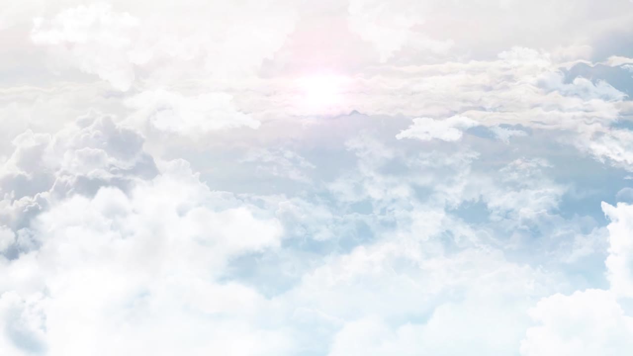 아름다운 추상적인 구름과 파란 하늘 루프 애니메이션 배경 녹색 화면