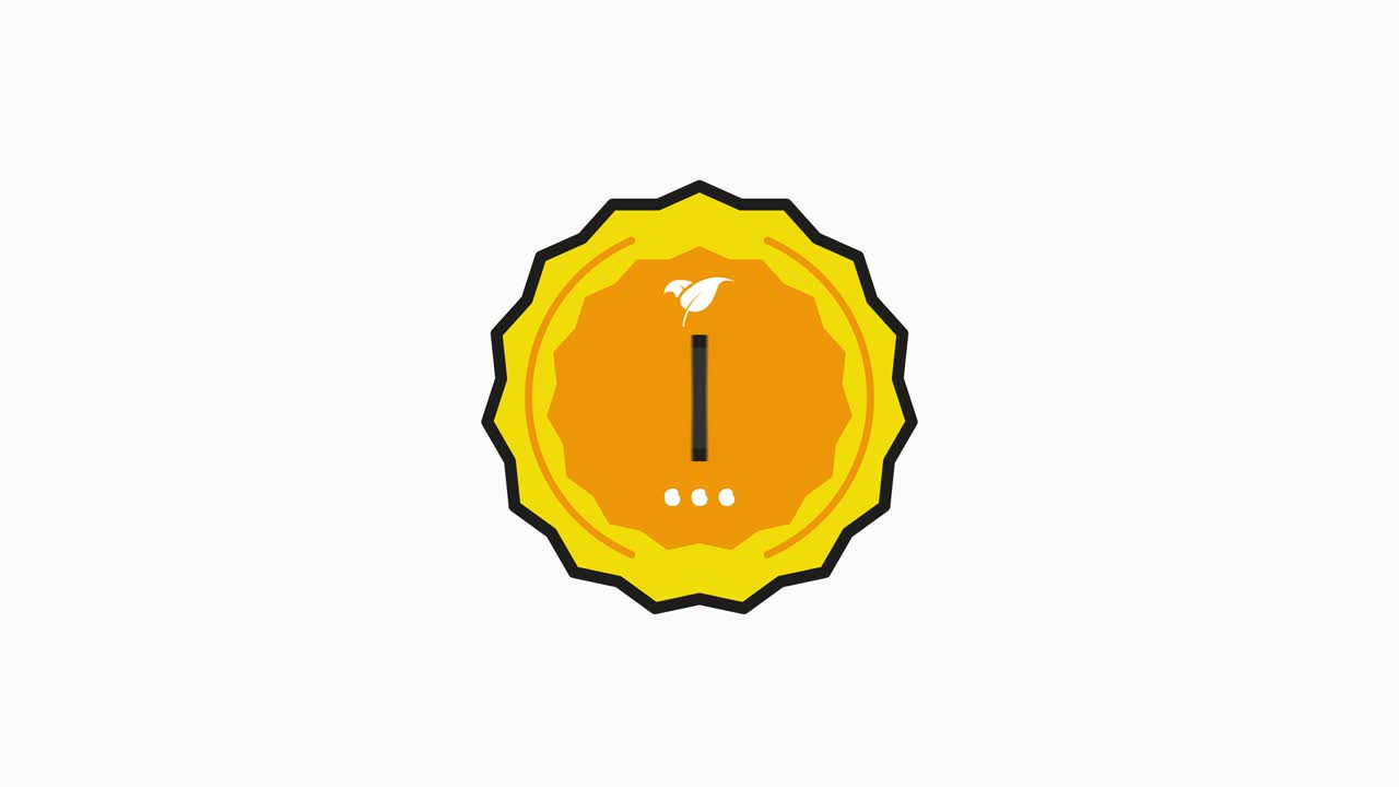 Gluten Free badge golden Stamp icon in flat style on white background. Motion graphic.