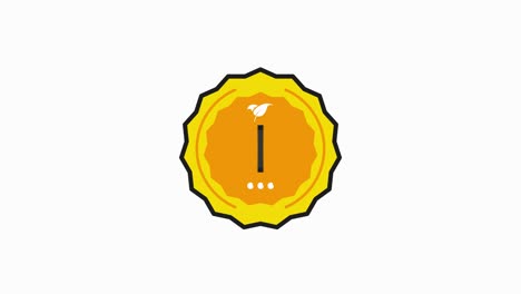 gluten free badge golden stamp icon in flat style on white background. motion graphic.