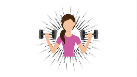 mujer levantando pesas