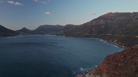 Chapman's-Peak-Drive-And-Scenic-Seascape-In-Cape-Town,-South-Africa---Drone-Shot