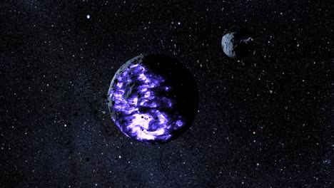 planeta fundido en el espacio