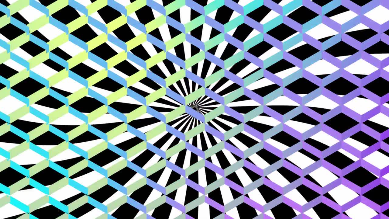 Colourful diamond shaped mesh on yellow and pink