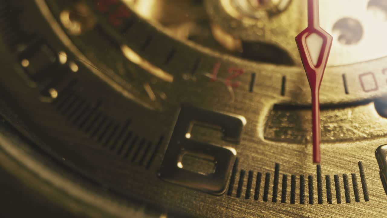 Working gear mechanism of an old wrist watch in macro. Close-up