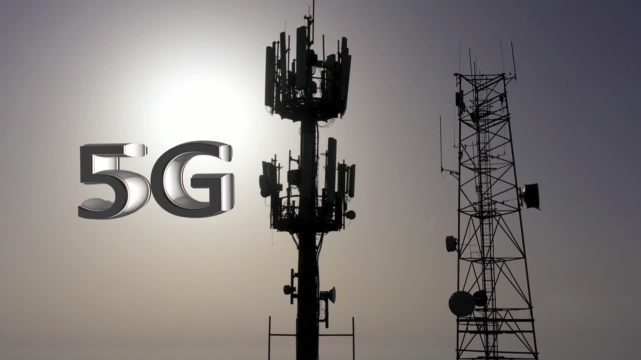 5G Cell Towers Silhouette