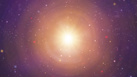 cosmic light burst with floating particles - sunrays with defocused bokeh
