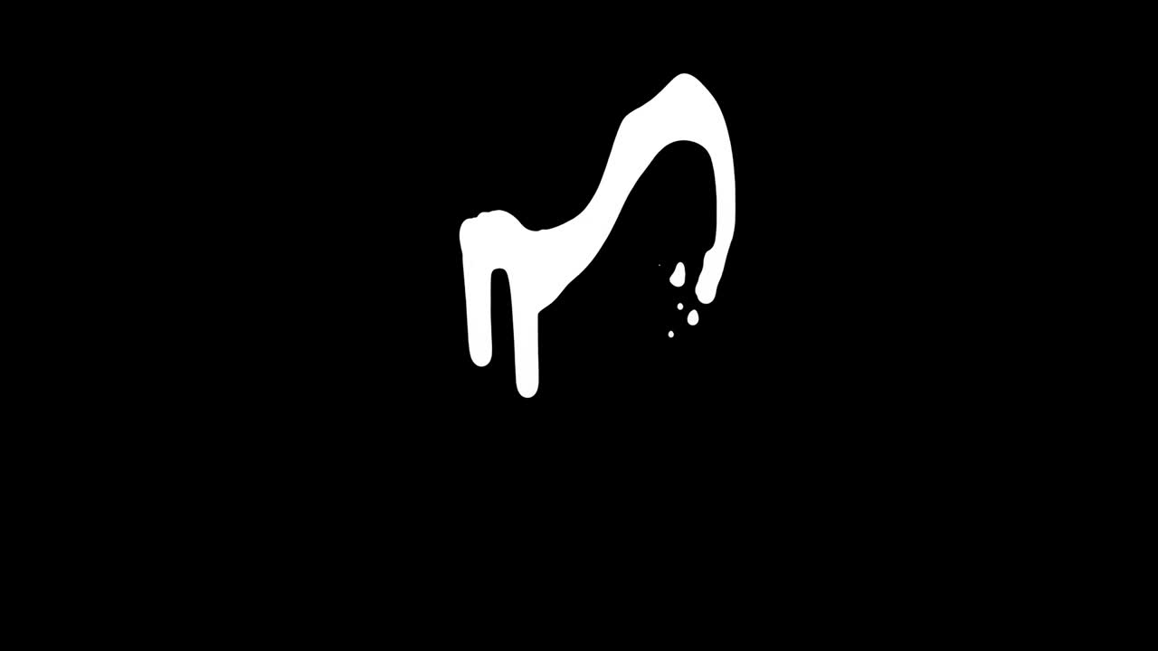 검은 화면 배경 위에  잉크가 흘러내린다