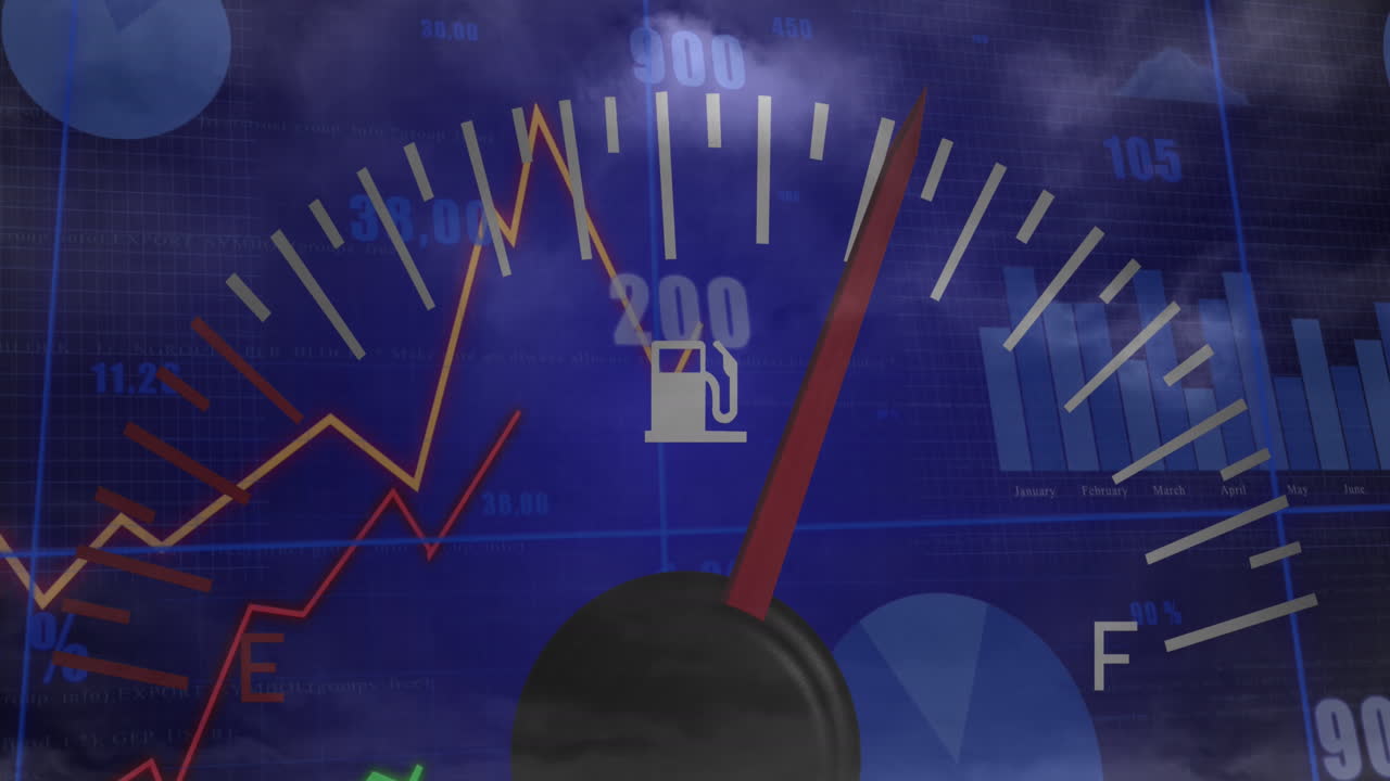 스피도미터의 애니메이션과 천상의 천둥과 구름에 대한 통계 데이터 처리