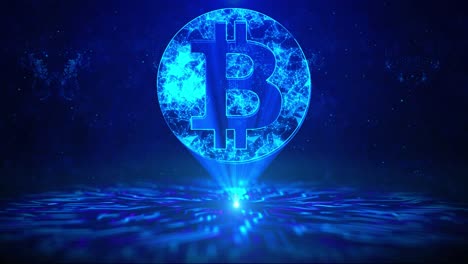bitcoin text with hud rotation digital technology interface sci fi hologram cyberspace crypto