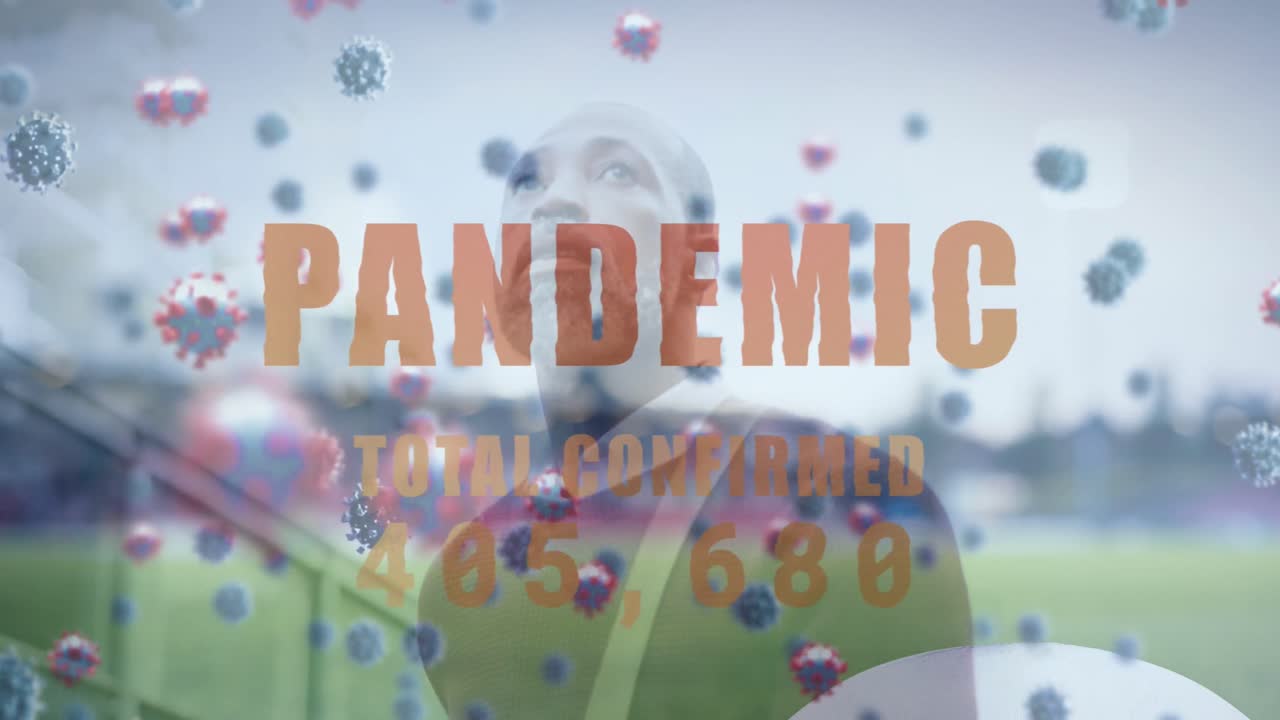 아프리카계 미국인에 대한 전염병 텍스트와 바이러스 세포의 애니메이션