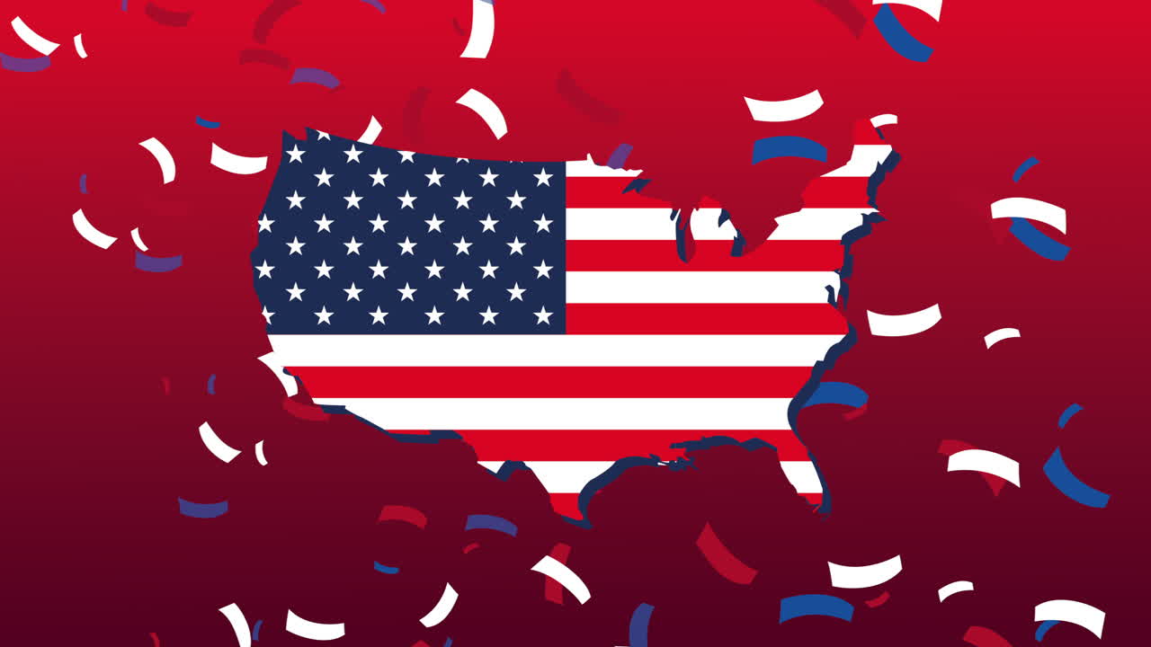 united states of america flag in map