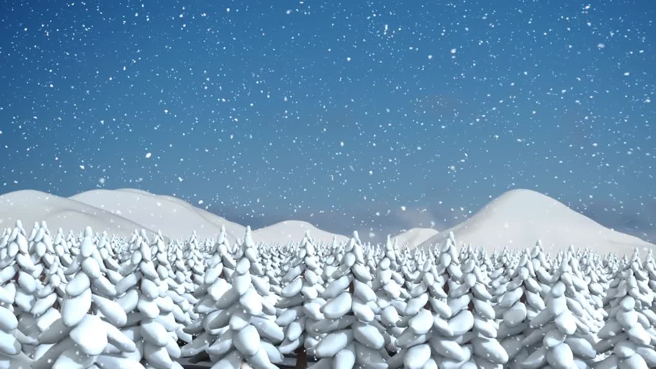 눈이 내리고 소나무들이