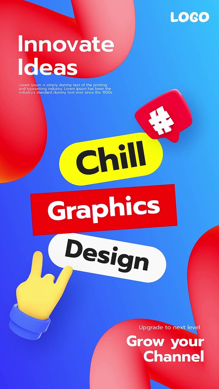 Sosyal medya için animasyonlu grafik tasarım ve inovasyon konsepti