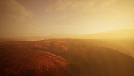 parque nacional del gran cañón en la niebla al atardecer
