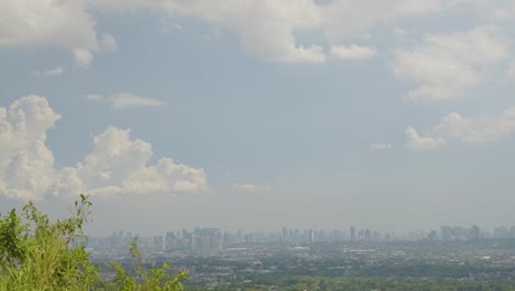 city skyline of metro manila beautiful weather extreme wide shot