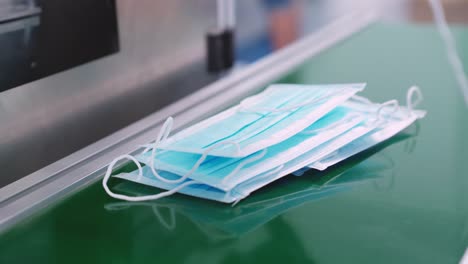 face mask production line in modern factory