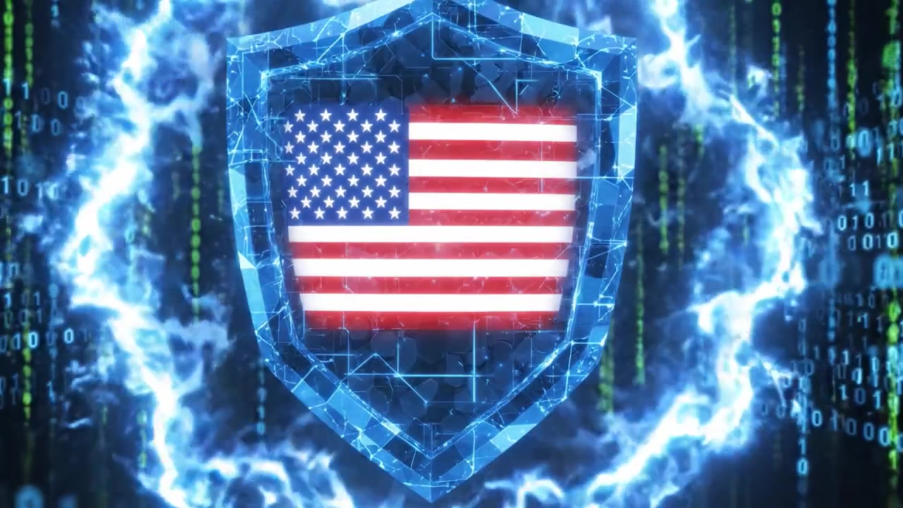 Cybersecurity in the Digital Age: A Visual Representation of Data Protection with Binary Streams and Shield Symbols, Emphasizing Security and Digital Integrity
