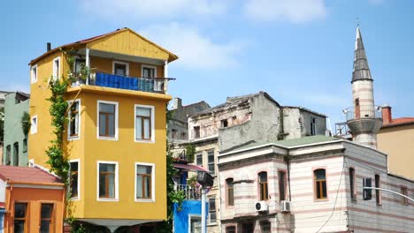 colorful and historic buildings in a turkish city