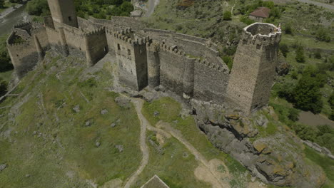 Popular-Hillttop-Ruins-Of-Khertvisi-Fortress-At-Daytime-In-Georgia