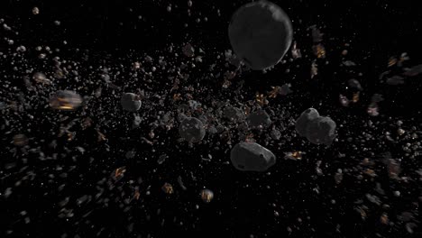 asteroid collision in space