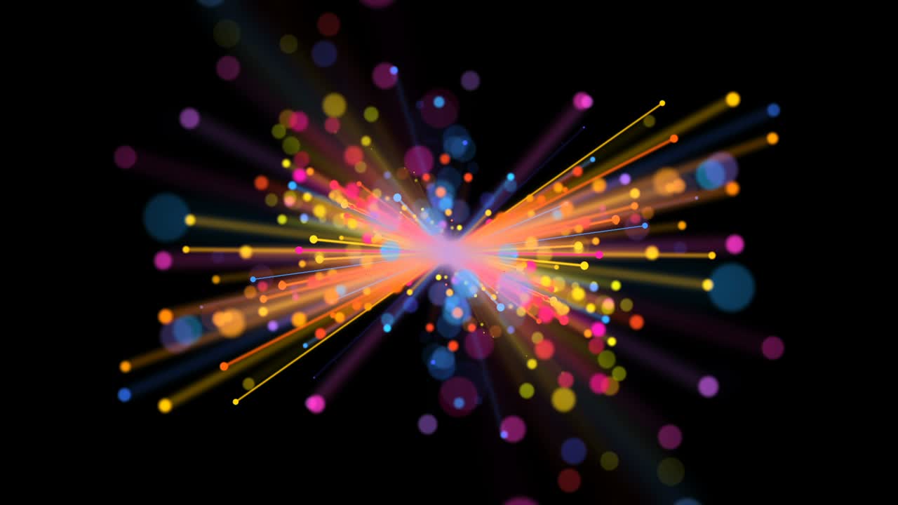 추상적인 밝은 네온 배경, 다채로운 기하학적 애니메이션