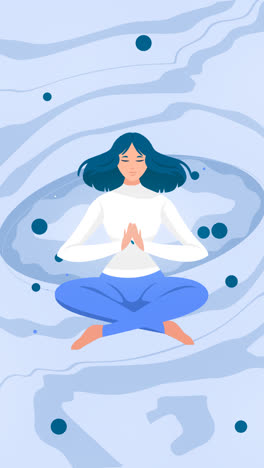 an animation of a flat people meditating illustration